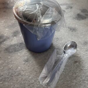 Marigold Blue Stainless Steel Insulated Ice Cream Container with Spoon 🥄 🍨